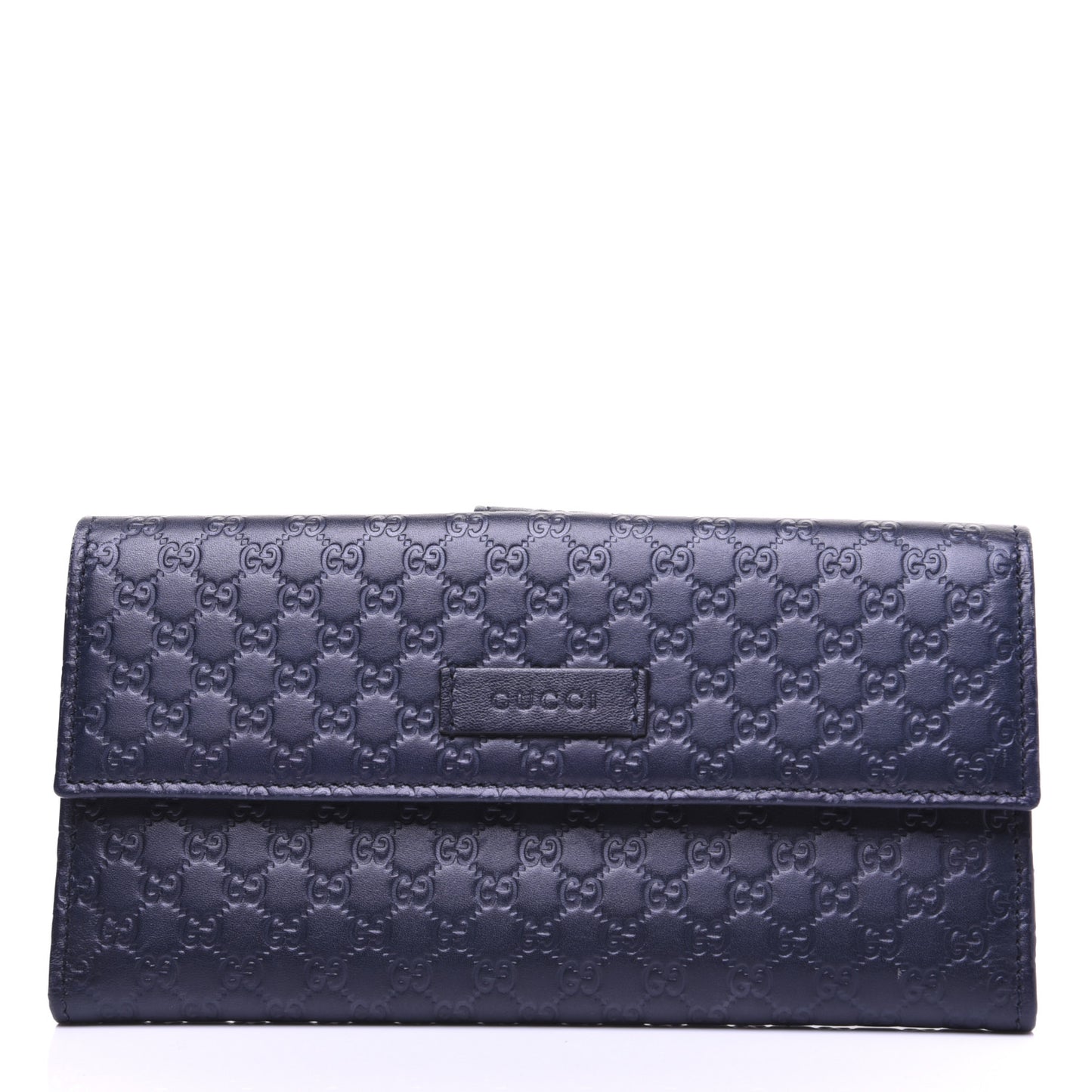 Microguccissima Continental Flap Wallet Navy