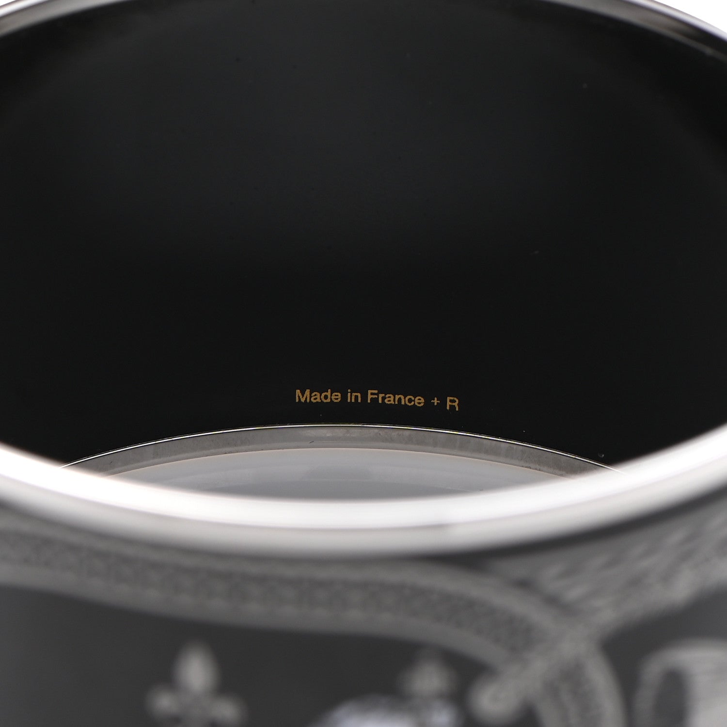 Hermes Enamel Printed Grand Apparat Extra Wide Bracelet 62 Black 5 of 5