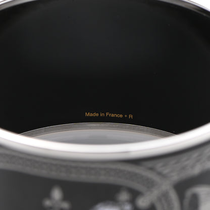 Hermes Enamel Printed Grand Apparat Extra Wide Bracelet 62 Black 5 of 5