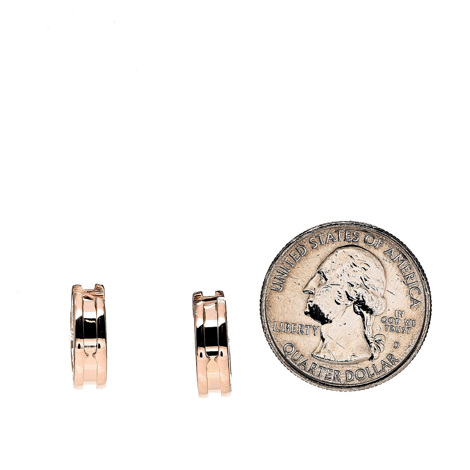 Bulgari 18K Rose Gold Small B.Zero1 Hoop Earrings 2 of 5