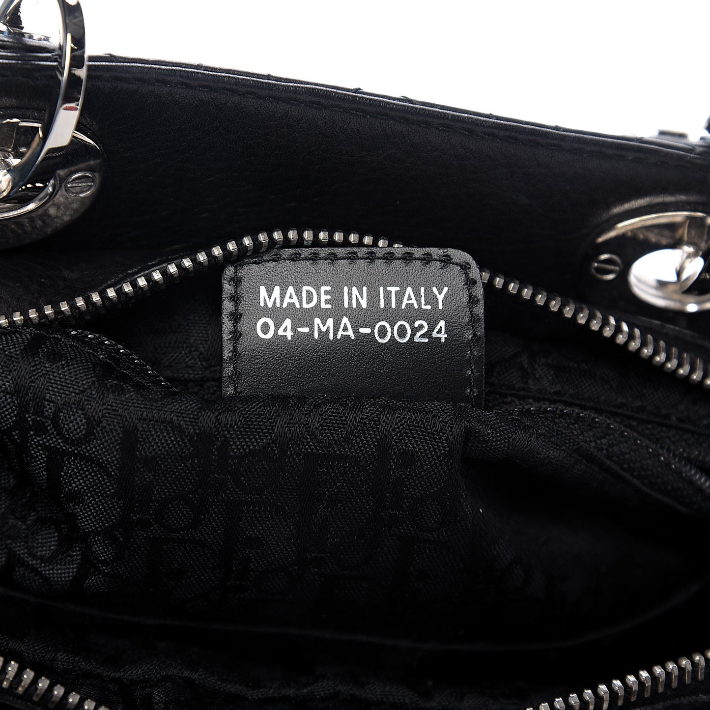 Calfskin Cannage Stitched Small Lady East West Lady Dior Black