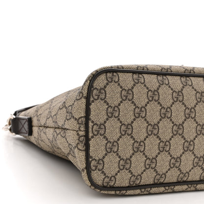 Gucci GG Supreme Monogram Small Zippered Tote Dark Brown 8 of 10