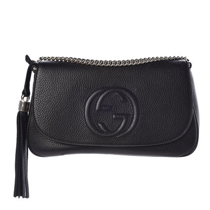 Gucci Pebbled Calfskin Medium Soho Flap Crossbody Black 1 of 7