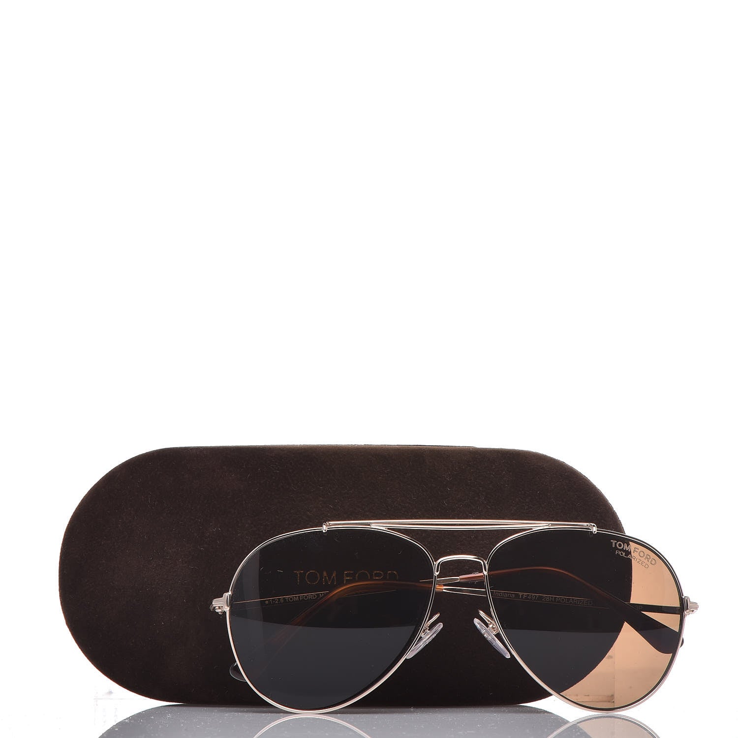 Tom Ford Indiana Aviator Sunglasses TF497 Brown Gold 8 of 8