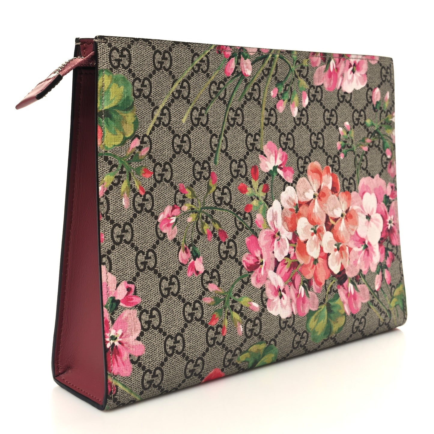 GG Supreme Monogram Blooms Large Cosmetic Case Beige Multicolor Dry Rose