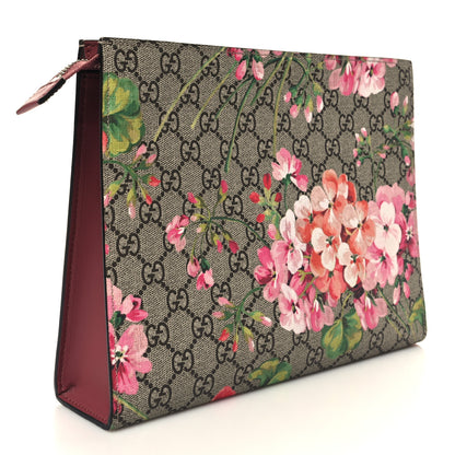 Gucci GG Supreme Monogram Blooms Large Cosmetic Case Beige Multicolor Dry Rose 3 of 12