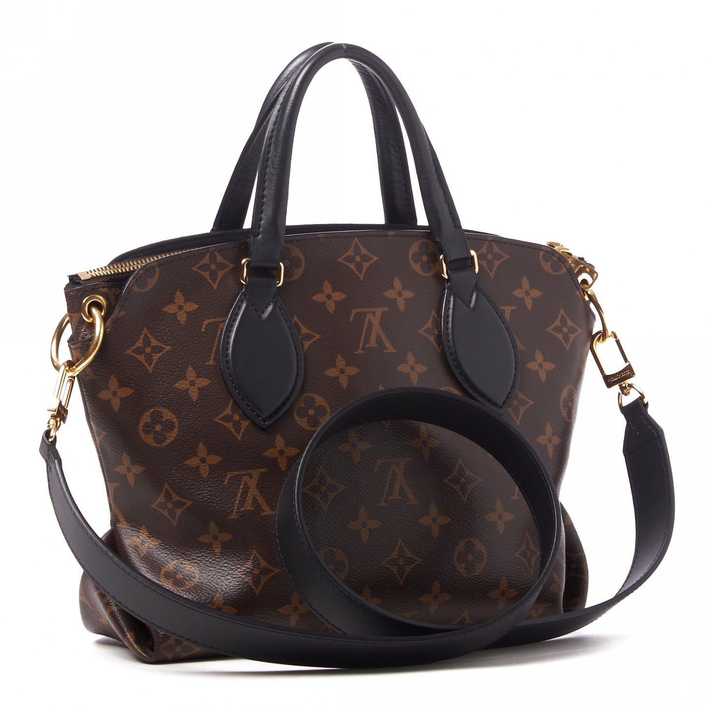 Monogram Flower Zipped Tote PM Black