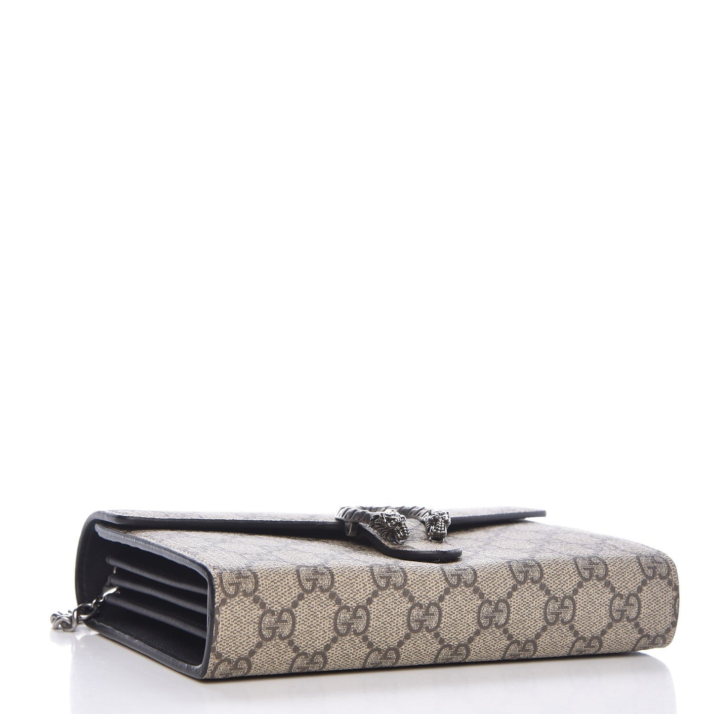 GG Supreme Monogram Mini Dionysus Chain Wallet Beige Black