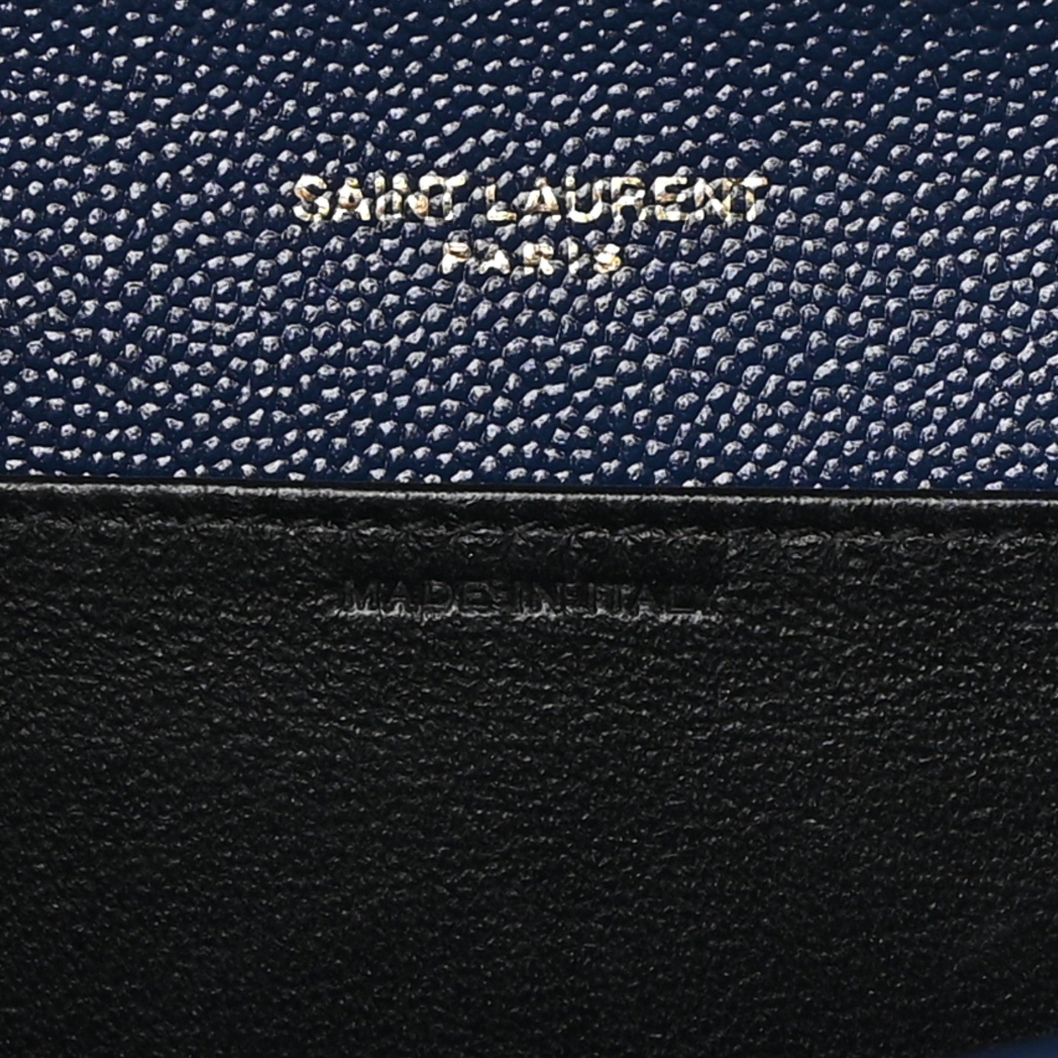 Saint Laurent Grain De Poudre Monogram Uptown Chain Wallet Blue Charron 8 of 13