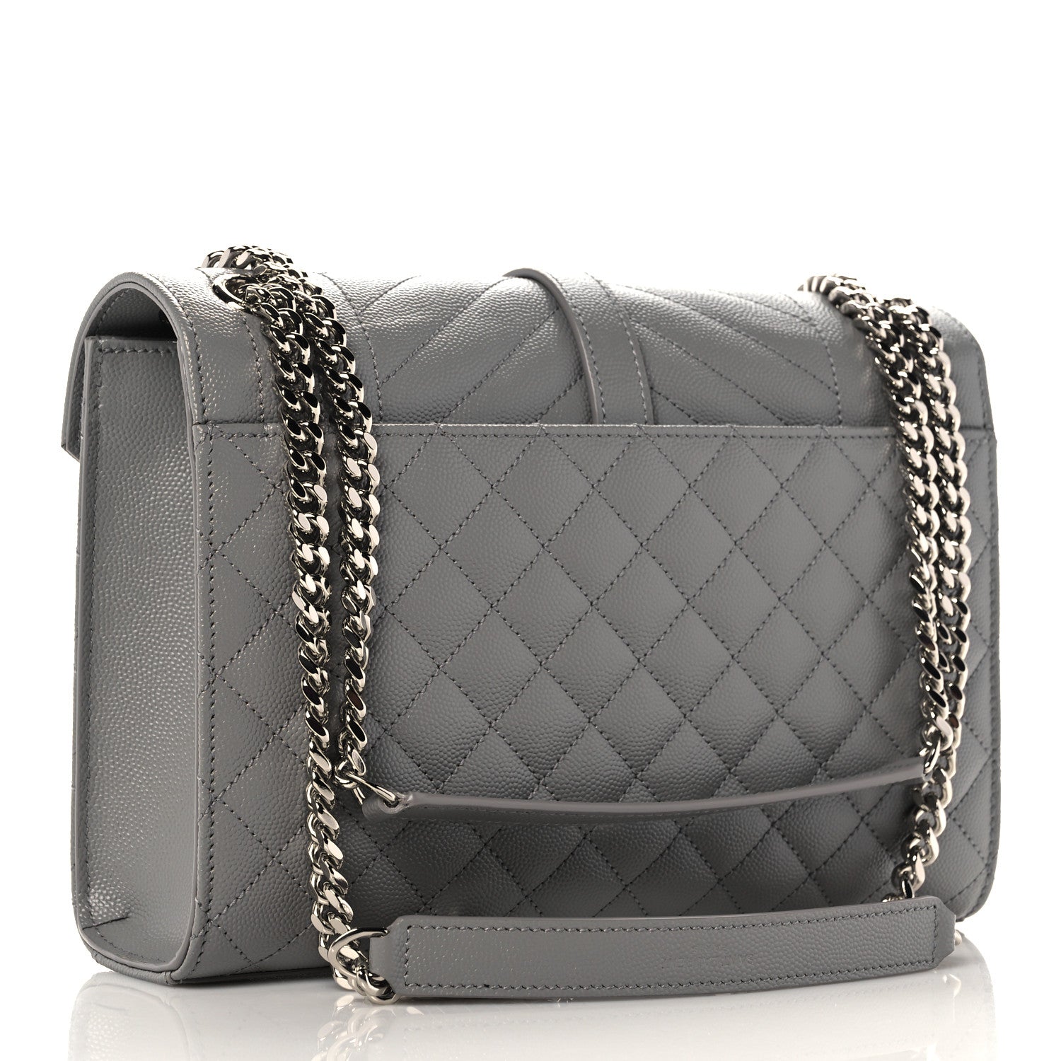 Saint Laurent Grain De Poudre Textured Mixed Matelasse Medium Triquilt Monogram Satchel New Stone 2 of 8
