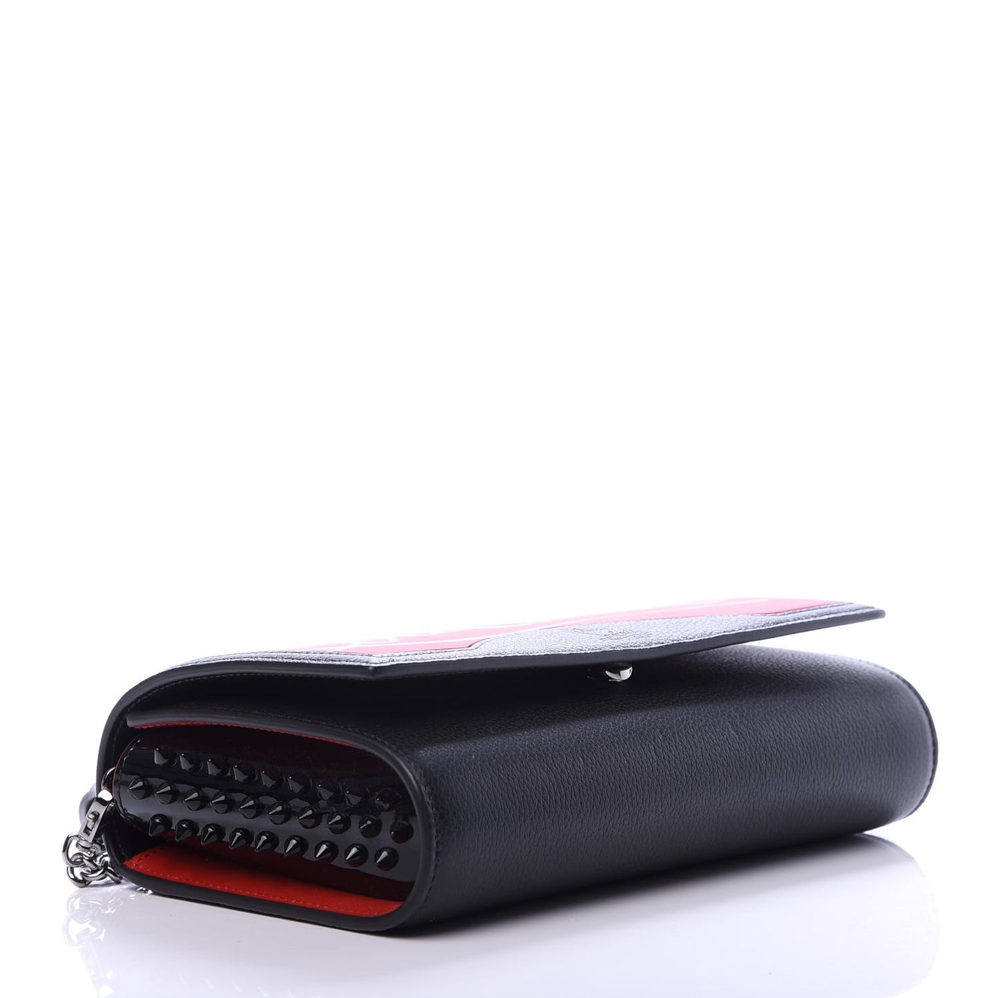 Calfskin Gomme Spikes Paloma Clutch Red