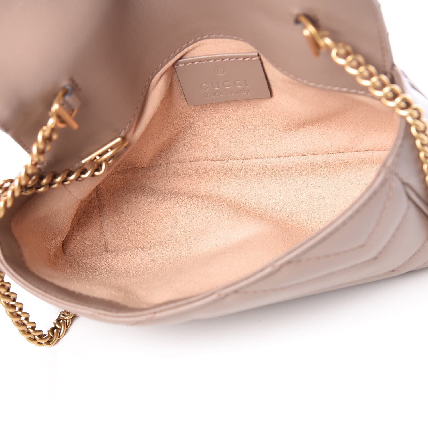 Gucci Calfskin Matelasse Super Mini GG Marmont Shoulder Bag Porcelain Rose 5 of 10