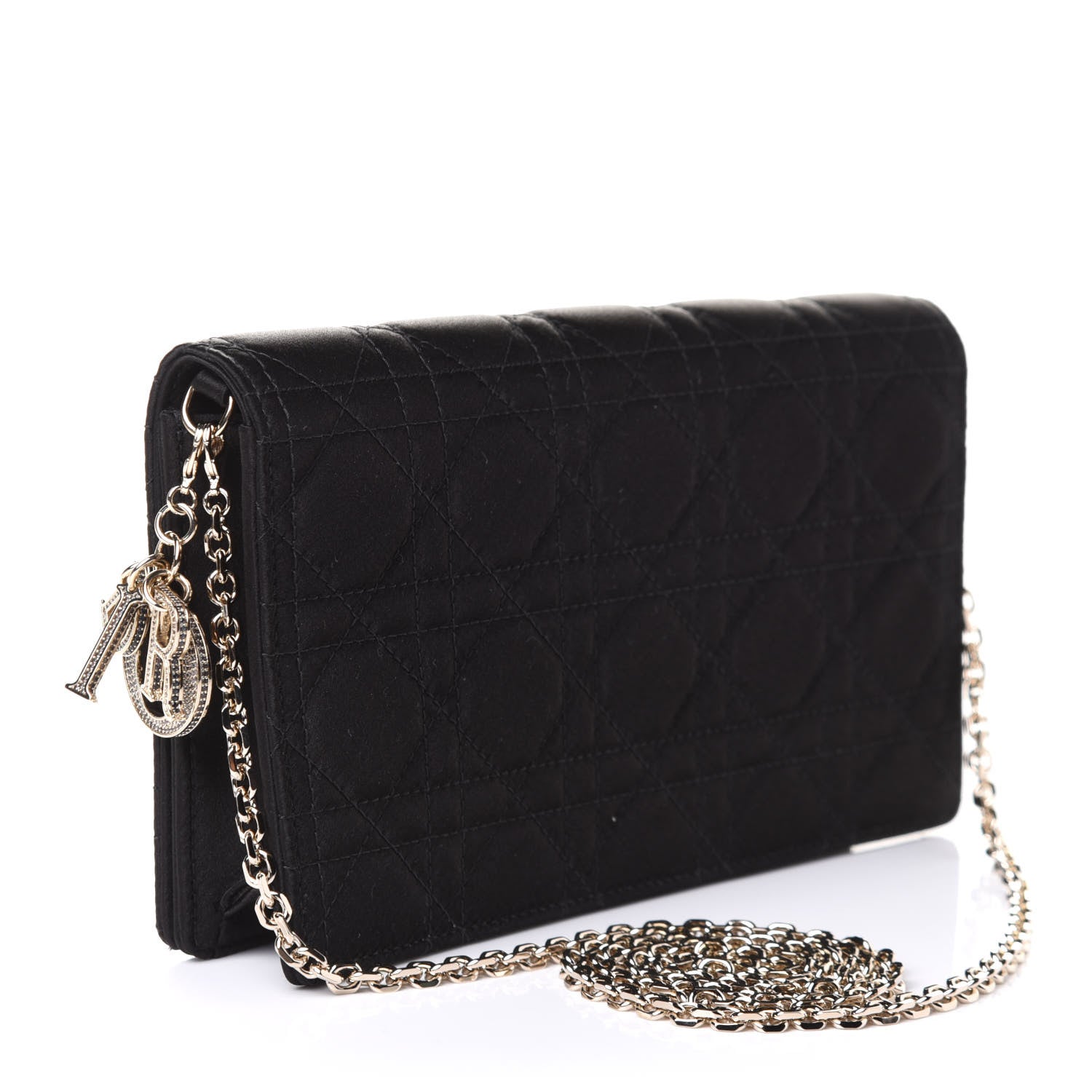Christian Dior Satin Cannage Lady Dior Convertible Clutch Black 3 of 10