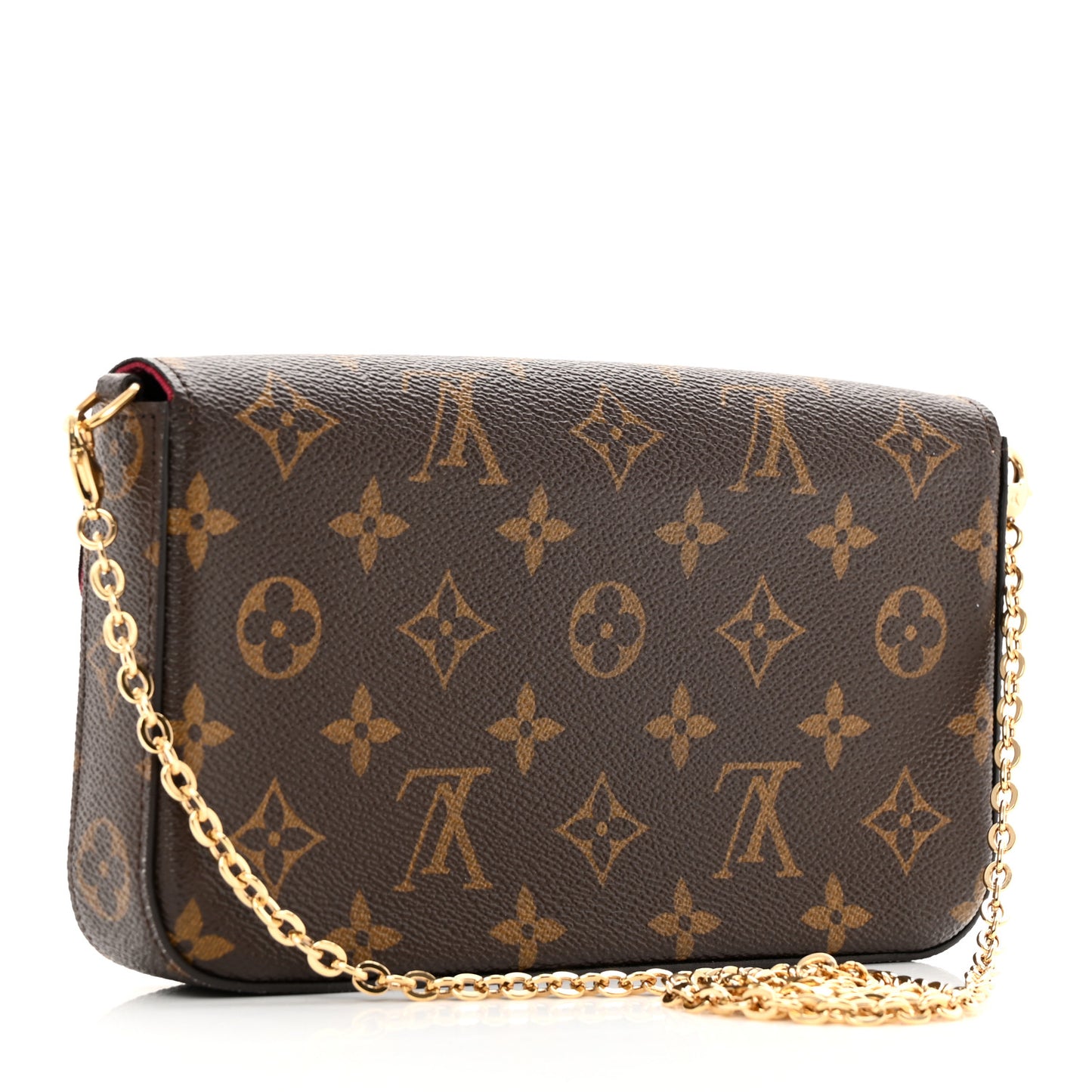 Monogram Pochette Felicie Chain Wallet Fuchsia