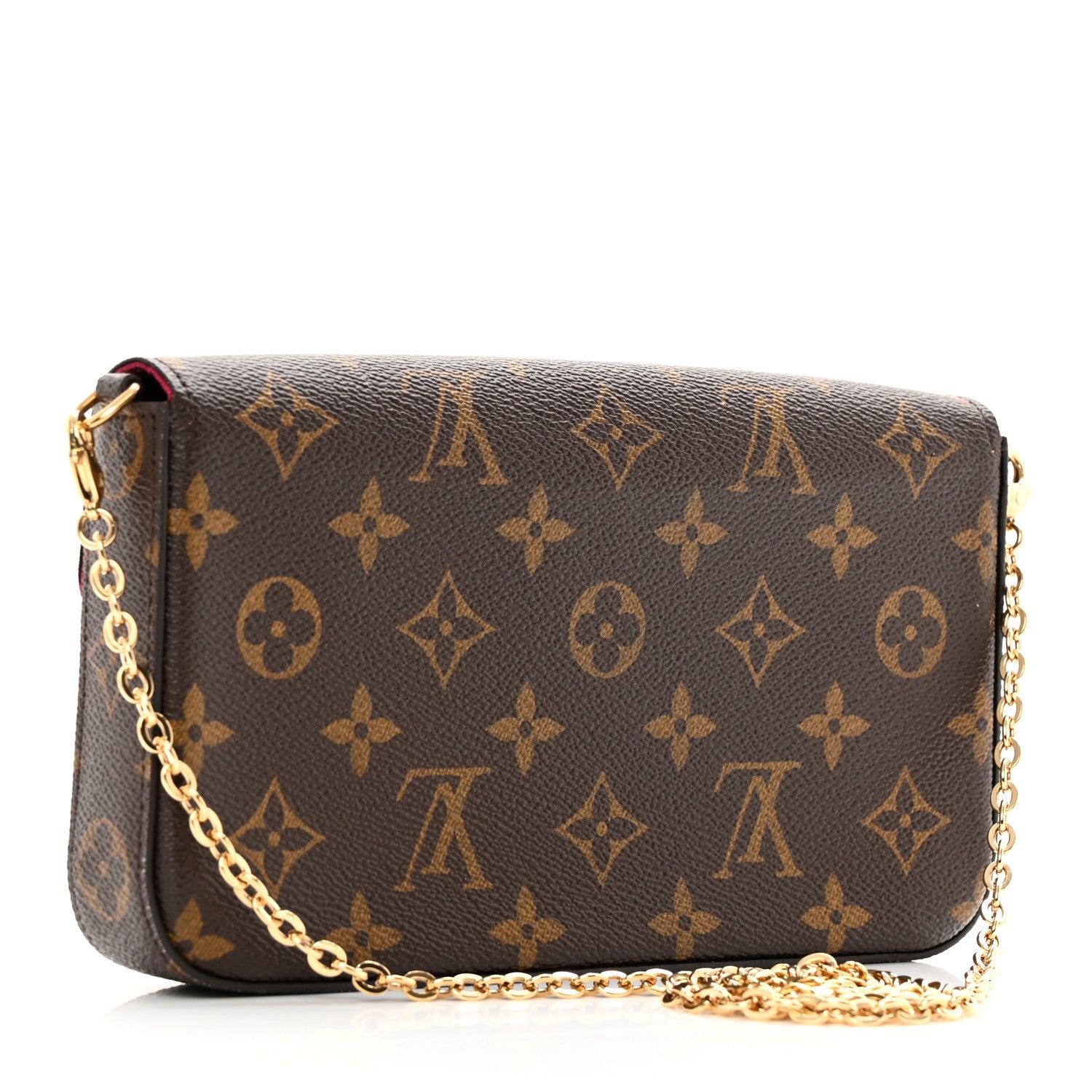 Louis Vuitton Monogram Pochette Felicie Chain Wallet Fuchsia 4 of 16