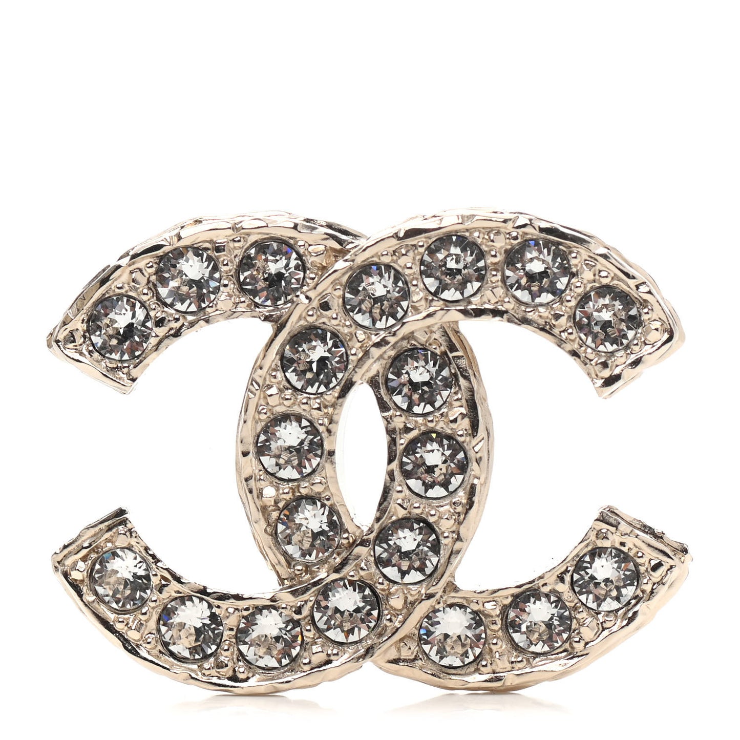 Crystal CC Brooch Light Gold