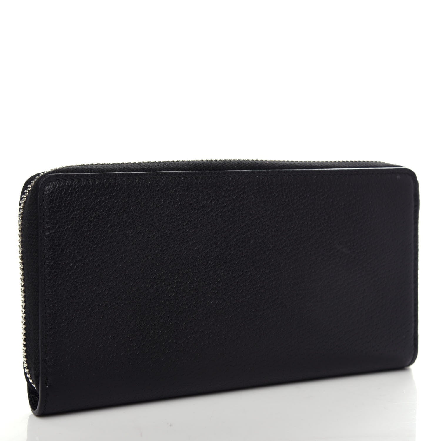 Gucci Textured Calfskin Jacquard Gucci Stripe Zip Around Wallet Black Ecru 3 of 8