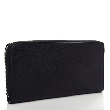 Gucci Textured Calfskin Jacquard Gucci Stripe Zip Around Wallet Black Ecru 3 of 8