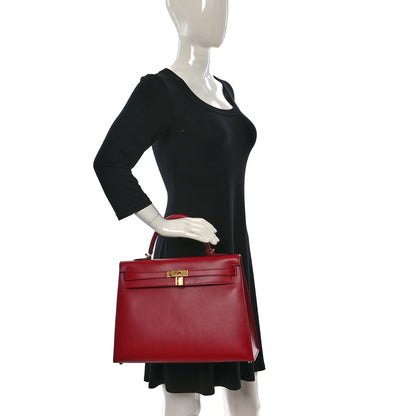 Hermes Tadelakt Kelly Sellier 35 Rouge Vif 2 of 9