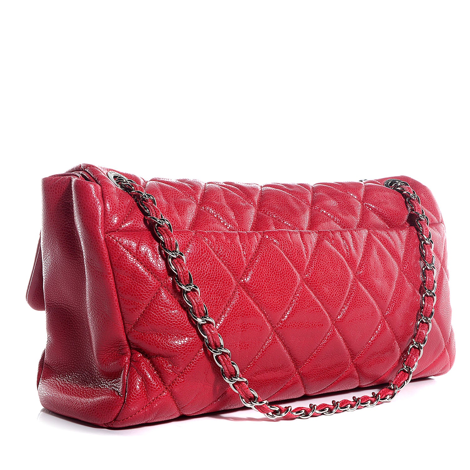 Chanel Glazed Caviar Medium Nature Flap Bag Red 3 of 9