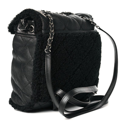 Chanel Lambskin Shearling Coco Neige Backpack Black 2 of 8
