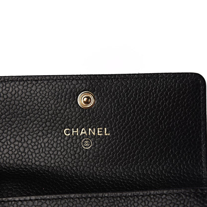 Chanel Caviar Quilted Flap Card Holder Wallet Black 9 of 10