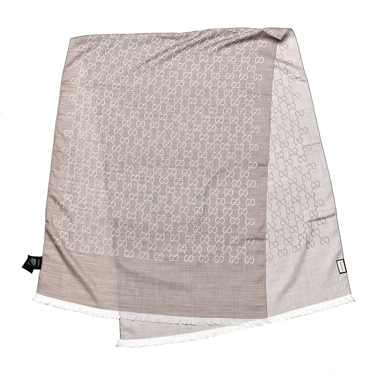 Wool Silk GG Monogram GGNat Plus Scarf Sand