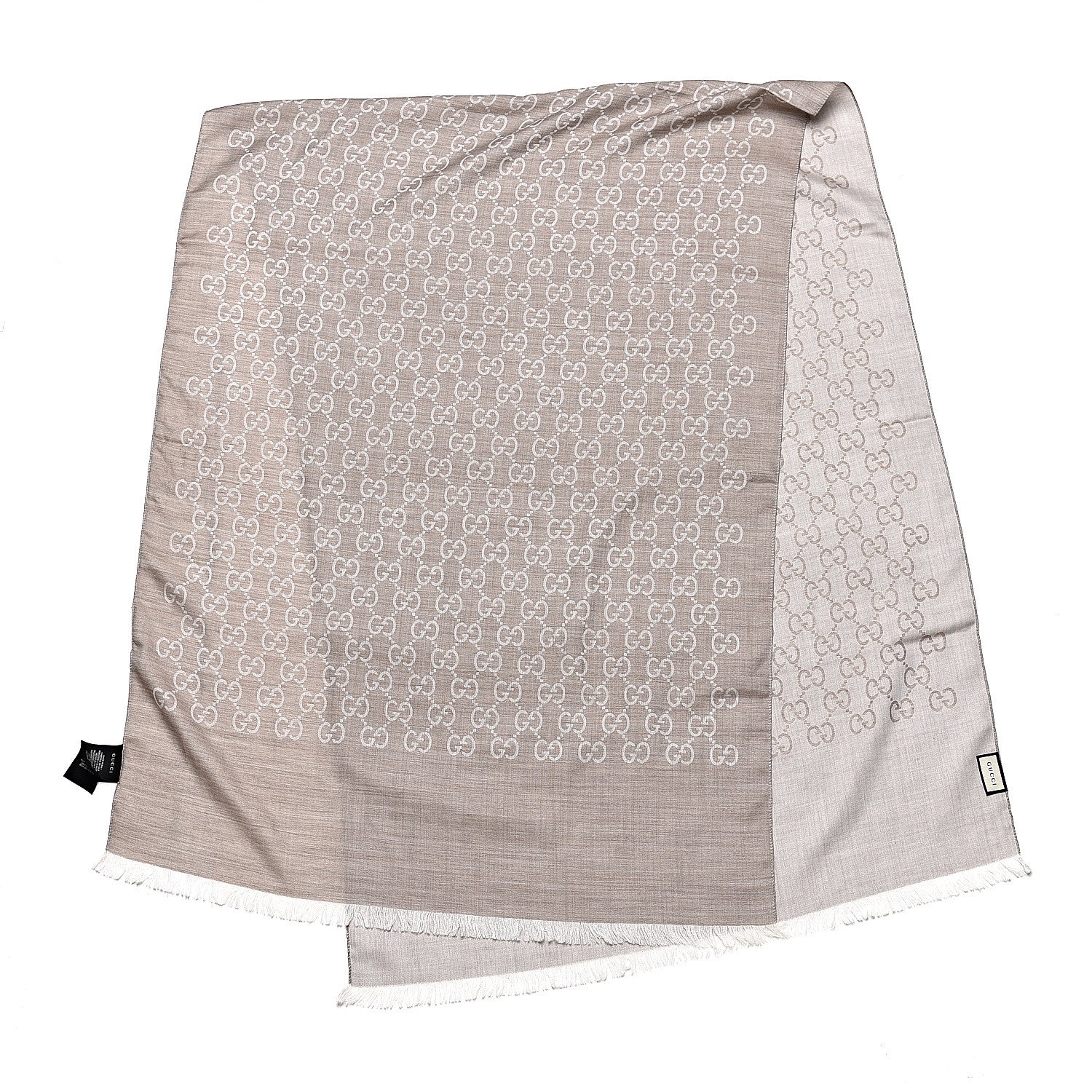Gucci Wool Silk GG Monogram GGNat Plus Scarf Sand 3 of 5