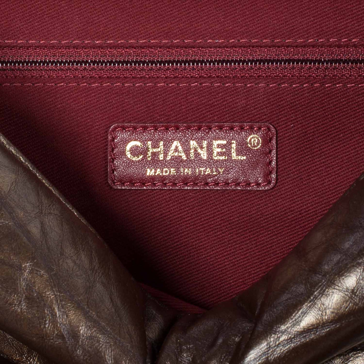 Quilted Medium Pondichery Flap Marron Fonce