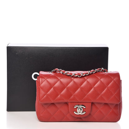 Chanel Caviar Quilted Mini Rectangular Flap Red 11 of 11