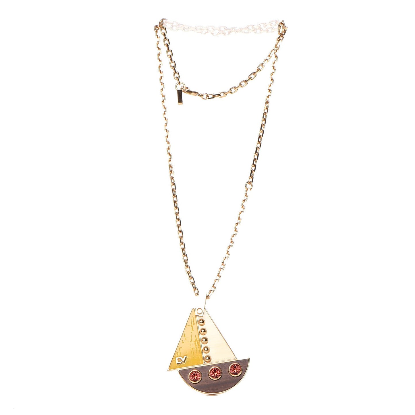 Resin Crystal Float Your Boat Pendant Necklace