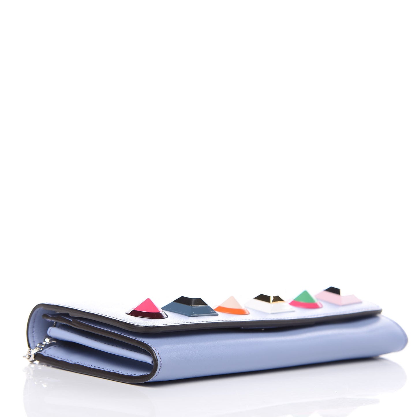 Vitello Liberty Studded Continental Wallet On Chain Azzurro Sky Multicolor