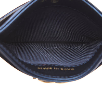 Chanel Metallic Lambskin Quilted Card Holder Navy 4 of 7
