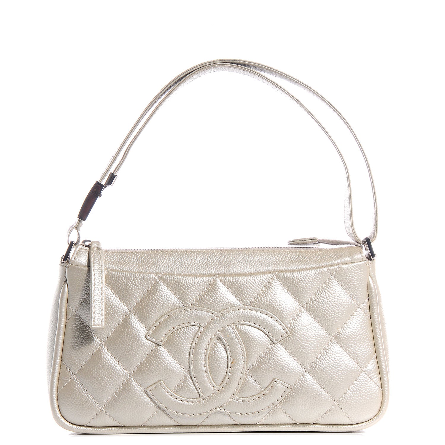 Chanel Caviar Quilted CC Small Shoulder Bag Pearl 1 of 7