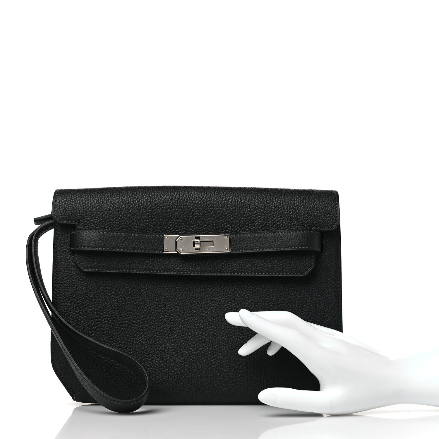 Hermes Togo Kelly Depeches 25 Pouch Black 2 of 11