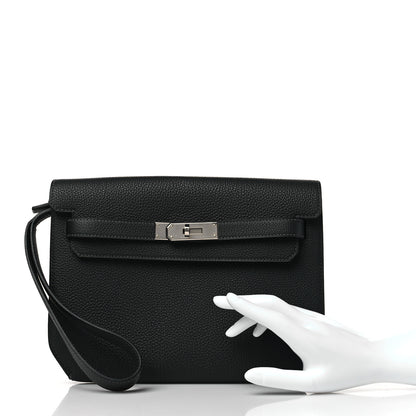 Hermes Togo Kelly Depeches 25 Pouch Black 2 of 11