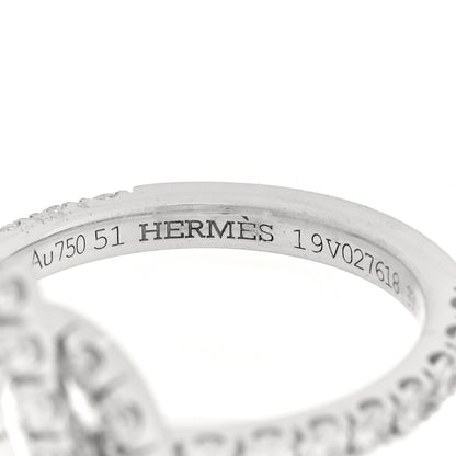 Hermes 18K White Gold Diamond Finesse Ring 51 5.75 4 of 6