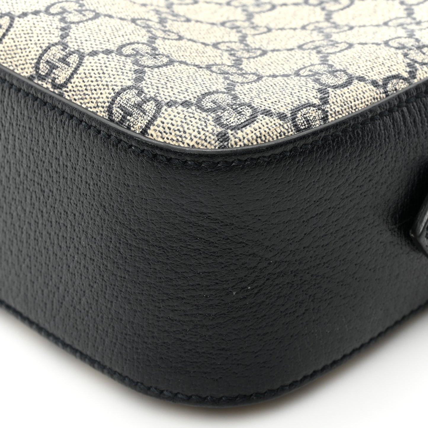 GG Supreme Monogram Textured Dollar Calfskin Web Small Ophidia Camera Bag Beige Blue
