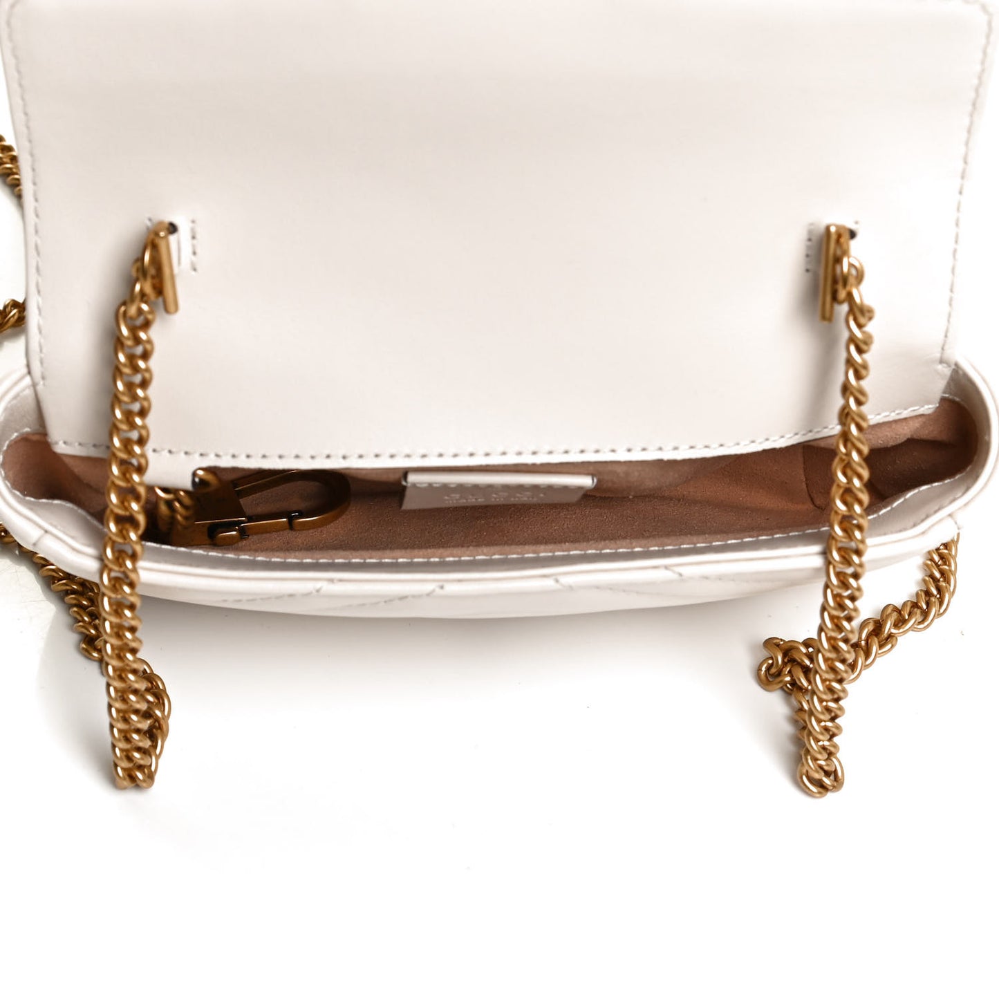 Calfskin Matelasse Super Mini GG Marmont Shoulder Bag White