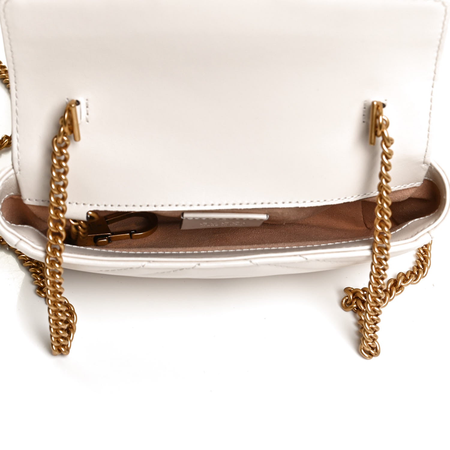 Gucci Calfskin Matelasse Super Mini GG Marmont Shoulder Bag White 9 of 23