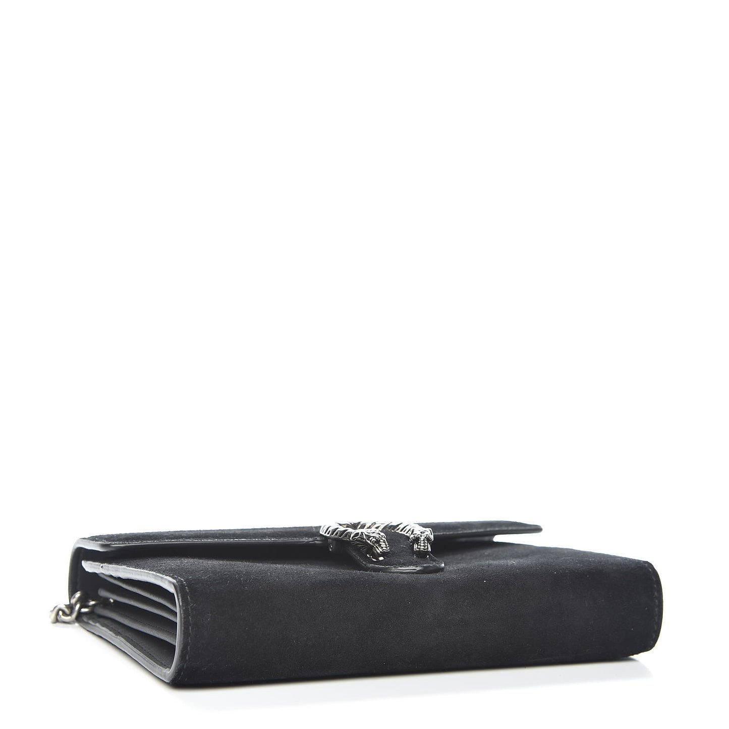 Suede Mini Dionysus Chain Wallet Black