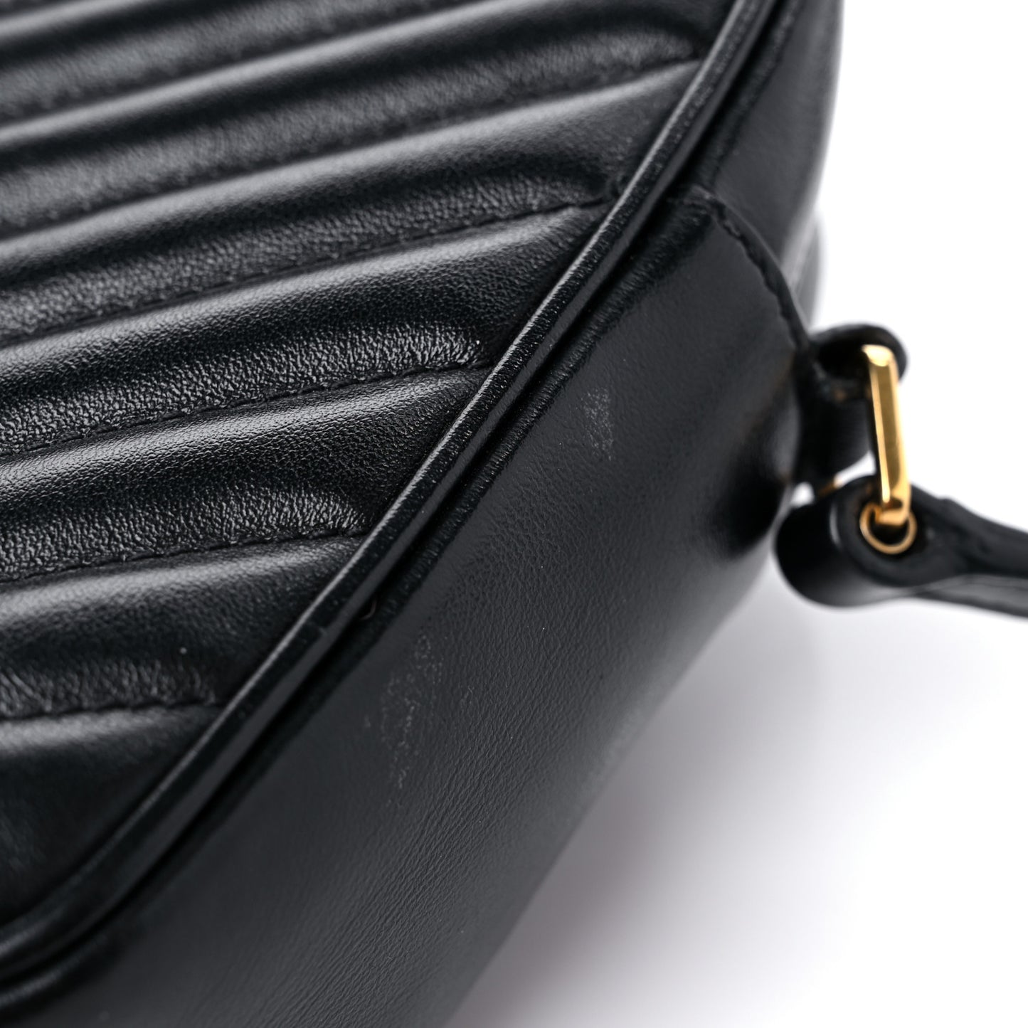 Calfskin Matelasse Monogram Lou Camera Bag Black