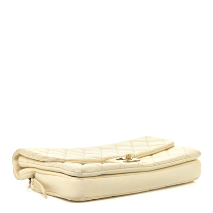 Chanel Calfskin Quilted Medium CC Crown Flap White 3 of 19