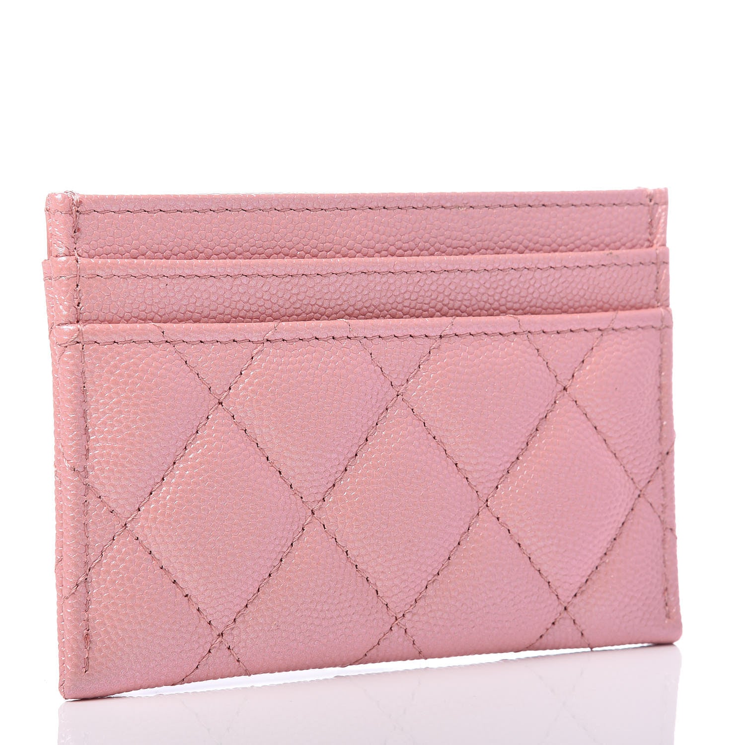 Chanel Iridescent Caviar Quilted Card Holder Pink 3 of 9
