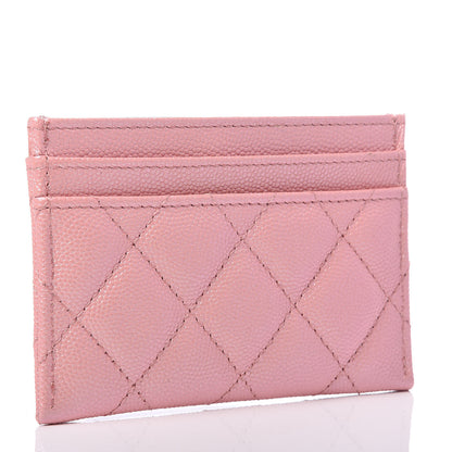 Chanel Iridescent Caviar Quilted Card Holder Pink 3 of 9