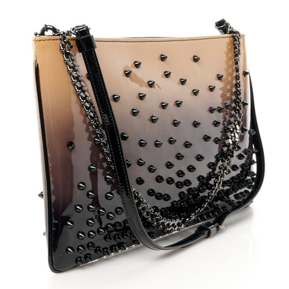 Christian Louboutin Patent Degrade Loubiposh Spiked Clutch Nude Black 3 of 10