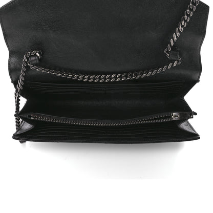 Saint Laurent Sheepskin Tri-Quilt Monogram Envelope Chain Wallet Black 5 of 8