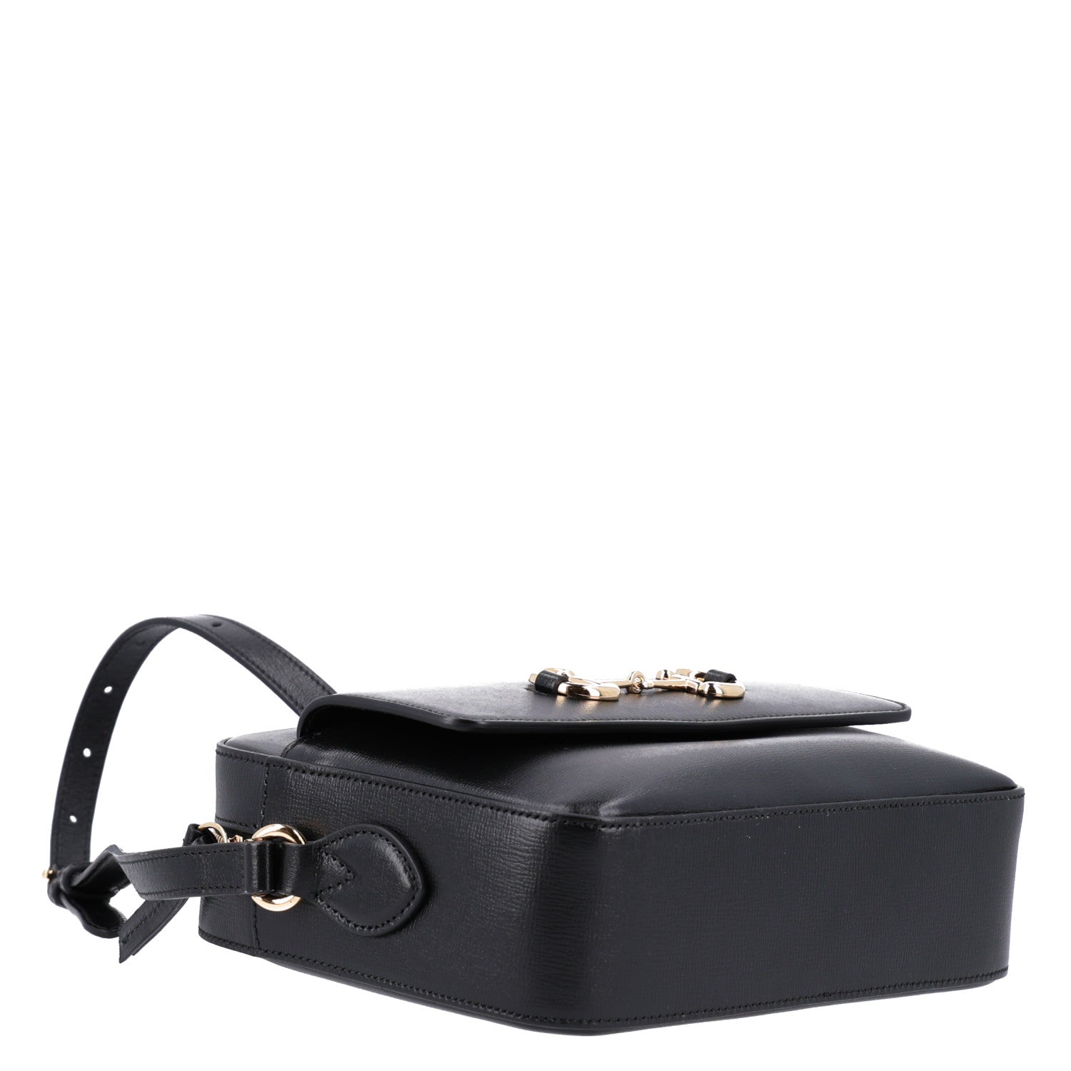 Gucci Textured Calfskin Small Horsebit 1955 Shoulder Bag Black 4 of 10
