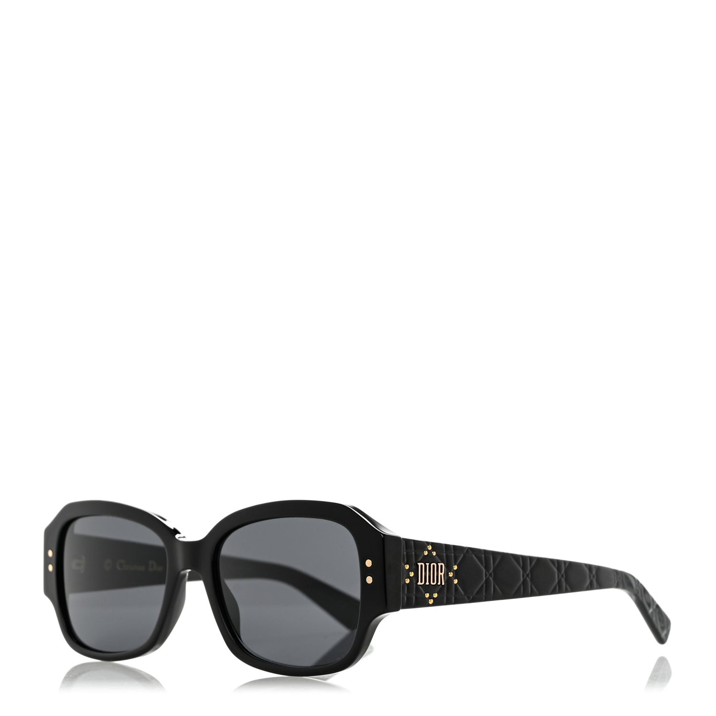 Acetate Cannage Lady Dior Studs 5 Sunglasses Black