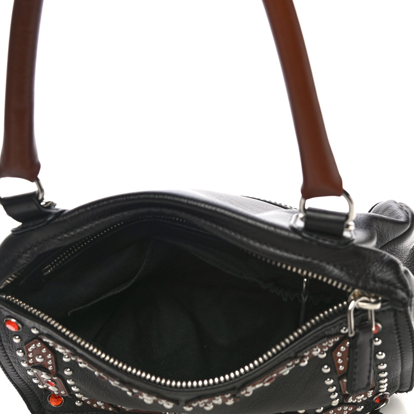 Calfskin Small Studded Pandora Black Brown